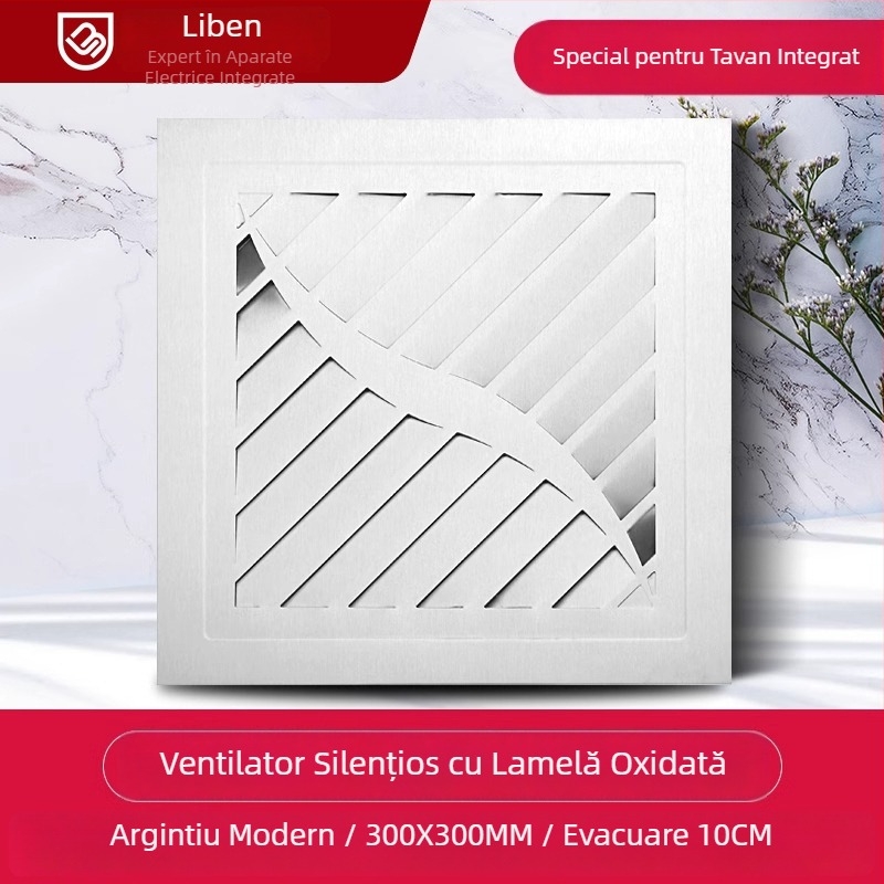 Ventilator de plafon integrat pentru ventilație, 300x300, bucătărie și baie, montaj pe plafon, silențios