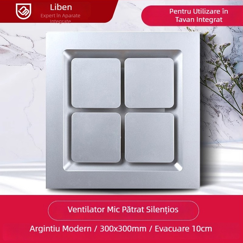 Ventilator de plafon integrat pentru ventilație, 300x300, bucătărie și baie, montaj pe plafon, silențios