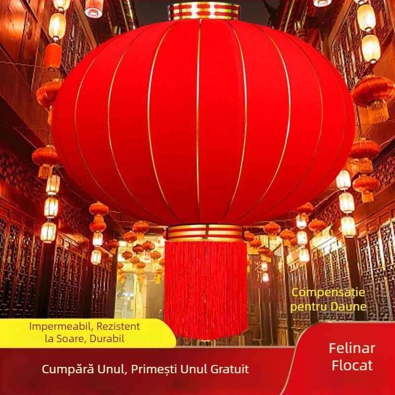 Set de două felinare roșii pentru poartă și balcon, exterior, Anul Nou Chinezesc 2025