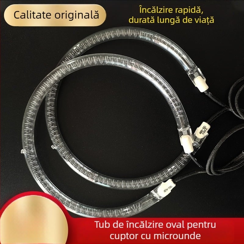 Tub de încălzire circular pentru cuptor cu unde de lumină, compatibil cu friteuza cu aer, oală electrică și grătar, tub universal de lampă halogenă