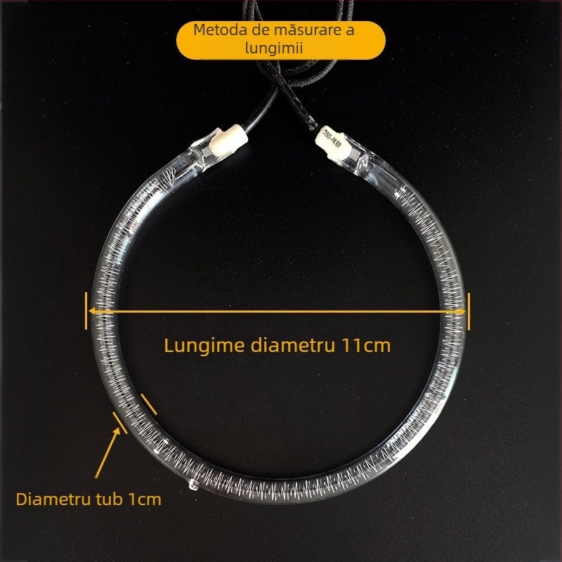 Tub de încălzire circular pentru cuptor cu unde de lumină, compatibil cu friteuza cu aer, oală electrică și grătar, tub universal de lampă halogenă