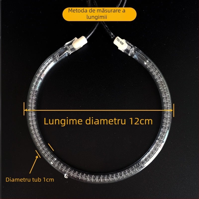 Tub de încălzire circular pentru cuptor cu unde de lumină, compatibil cu friteuza cu aer, oală electrică și grătar, tub universal de lampă halogenă