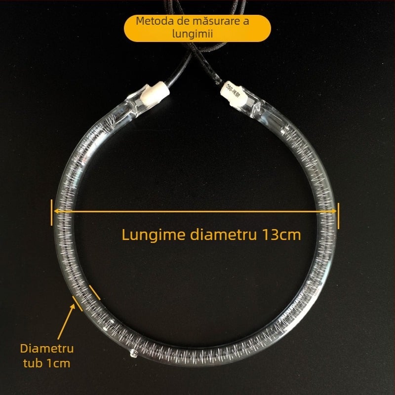 Tub de încălzire circular pentru cuptor cu unde de lumină, compatibil cu friteuza cu aer, oală electrică și grătar, tub universal de lampă halogenă