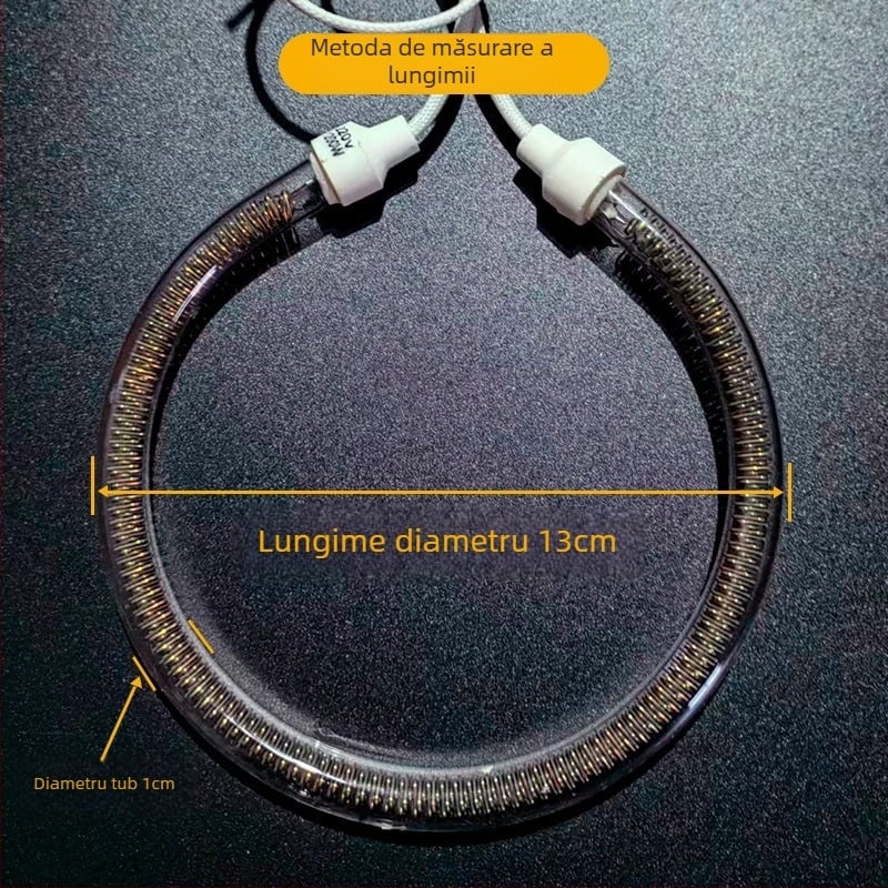 Tub de încălzire circular pentru cuptor cu unde de lumină, compatibil cu friteuza cu aer, oală electrică și grătar, tub universal de lampă halogenă