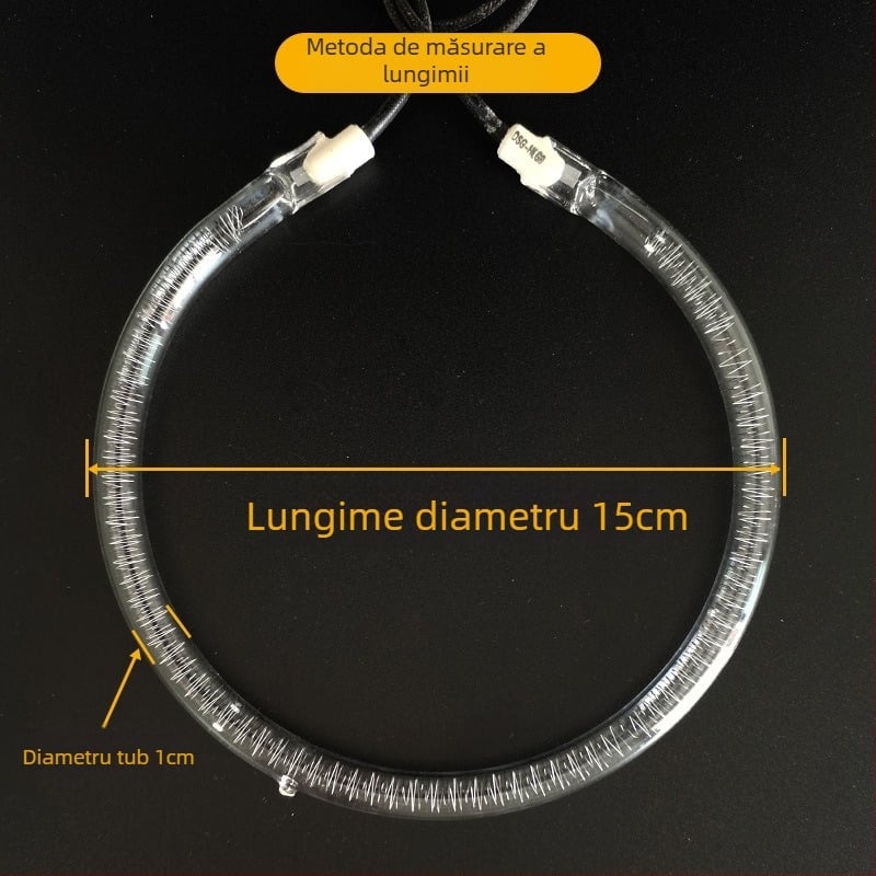 Tub de încălzire circular pentru cuptor cu unde de lumină, compatibil cu friteuza cu aer, oală electrică și grătar, tub universal de lampă halogenă