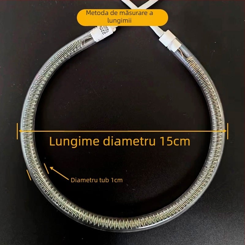Tub de încălzire circular pentru cuptor cu unde de lumină, compatibil cu friteuza cu aer, oală electrică și grătar, tub universal de lampă halogenă
