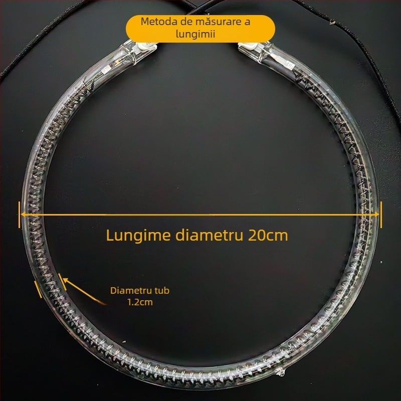 Tub de încălzire circular pentru cuptor cu unde de lumină, compatibil cu friteuza cu aer, oală electrică și grătar, tub universal de lampă halogenă