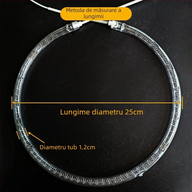 Tub de încălzire circular pentru cuptor cu unde de lumină, compatibil cu friteuza cu aer, oală electrică și grătar, tub universal de lampă halogenă