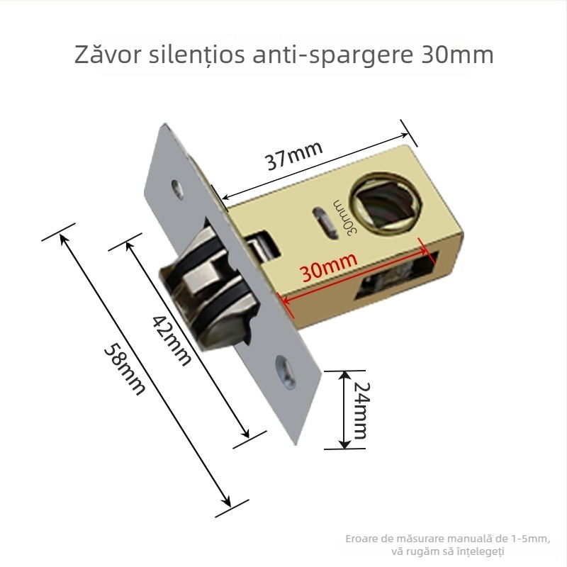 Încuietoare de baie cu limbă și corpul încuietorii, accesorii