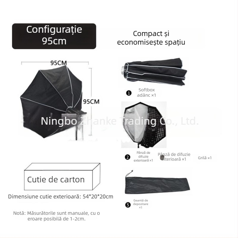 Cutie de iluminat moale cu grilă din plasă, montaj rapid, design octogonal sferic