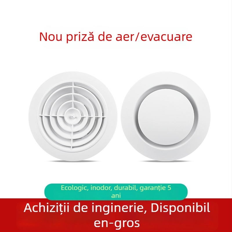 Orificiu rotund reglabil pentru ventilația bucătăriei, interior, silențios, canal din plastic telescopic