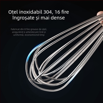 Tel din oțel inoxidabil, manual pentru ouă și spumă de lapte, amestecător de mână pentru spumă și cremă