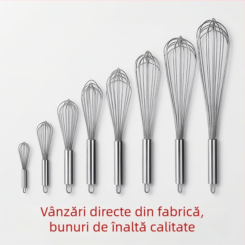 Tel din oțel inoxidabil, manual pentru ouă și spumă de lapte, amestecător de mână pentru spumă și cremă