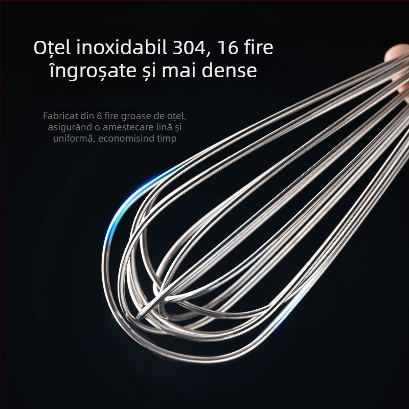 Tel din oțel inoxidabil, manual pentru ouă și spumă de lapte, amestecător de mână pentru spumă și cremă