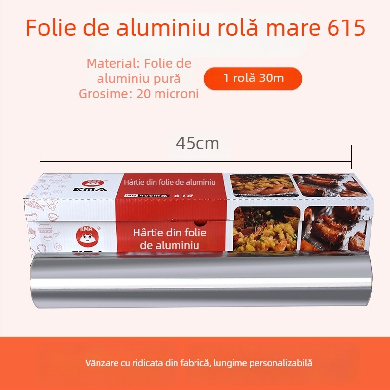 Folie de aluminiu și hârtie de copt pentru gătit și grătar, pentru împachetarea peștilor; rezistentă la cuptor; compatibilă cu friteuză cu aer.