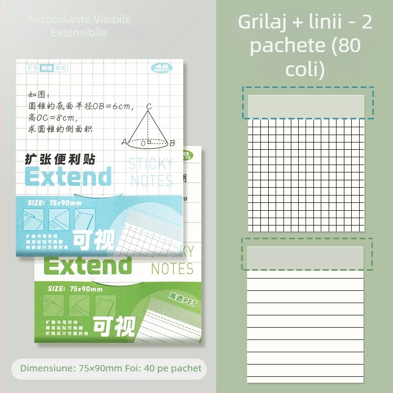 Note transparente, extensibile, care nu acoperă pagina, pentru studenți, note de curs, pregătire pentru examene
