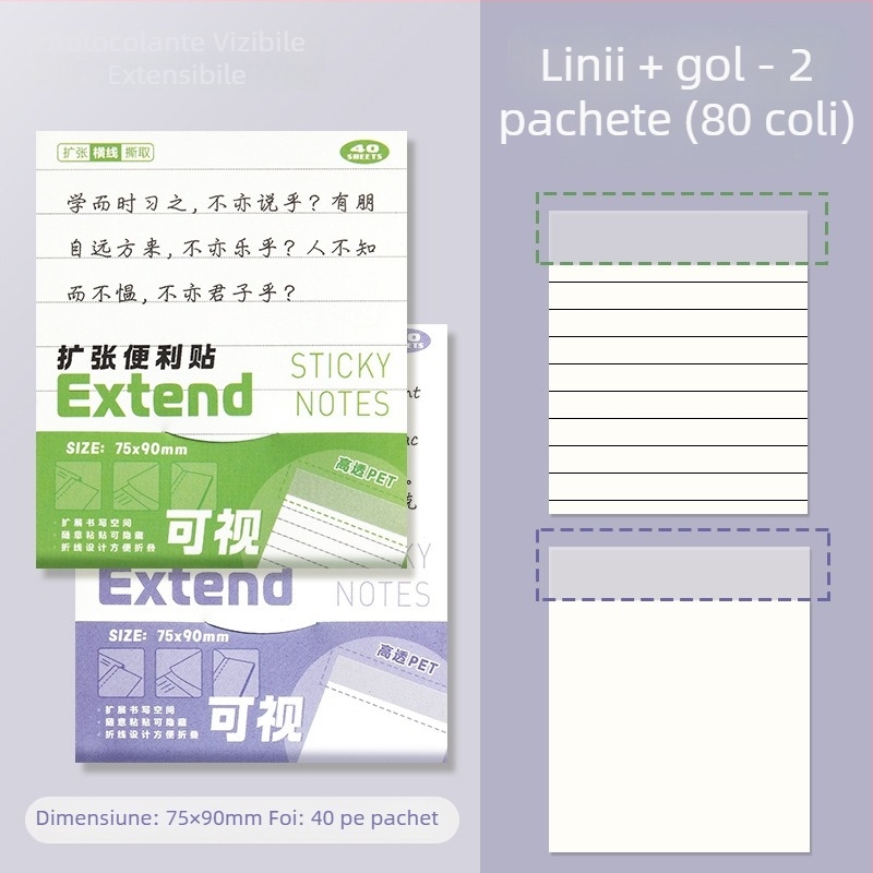 Note transparente, extensibile, care nu acoperă pagina, pentru studenți, note de curs, pregătire pentru examene