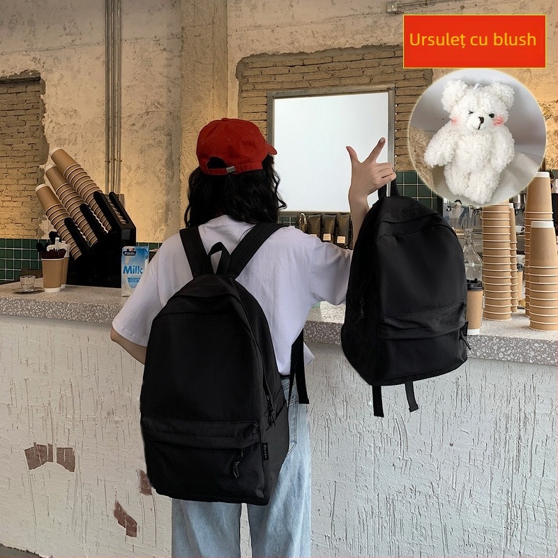 Rucsac pentru elevi în stil K-Style Harajuku Ulzzang, unisex din nylon pentru laptop, design urban minimalist, cu două bretele