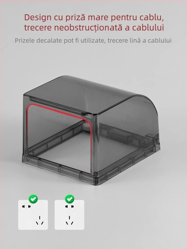 Priză înclinată cu cinci prize pentru toaletă, cutie impermeabilă cu decalaj ridicat și capac protector autoadeziv