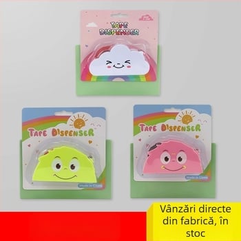 Tăietor de bandă cu motiv nor și curcubeu, suport de birou pentru bandă – design desen animat