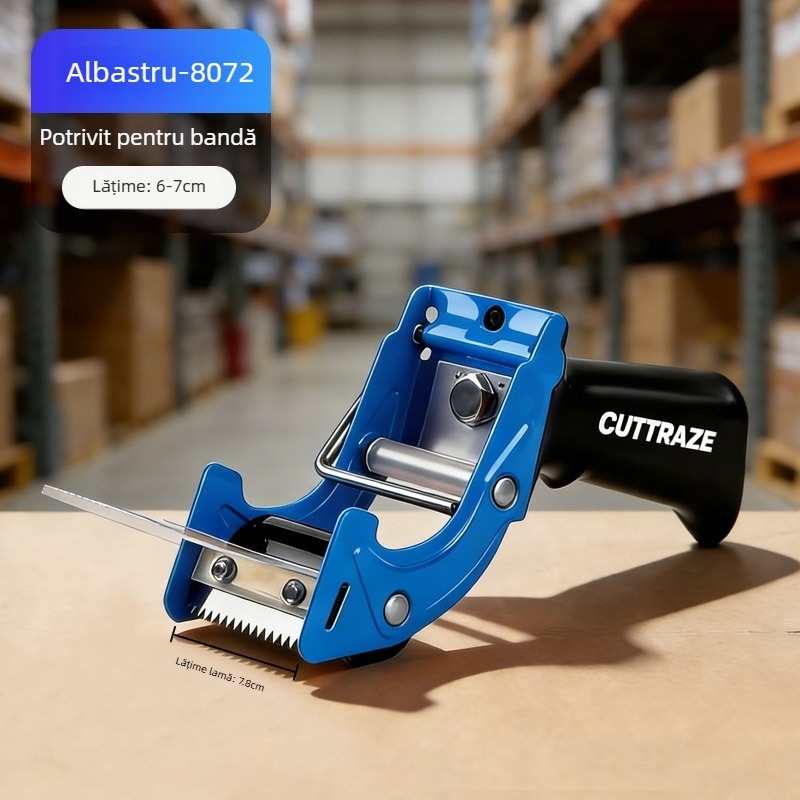 Tăietor de bandă metalică de 2 inci și dispenser de bandă de etanșare, sigilator manual pentru cutii pentru ambalare