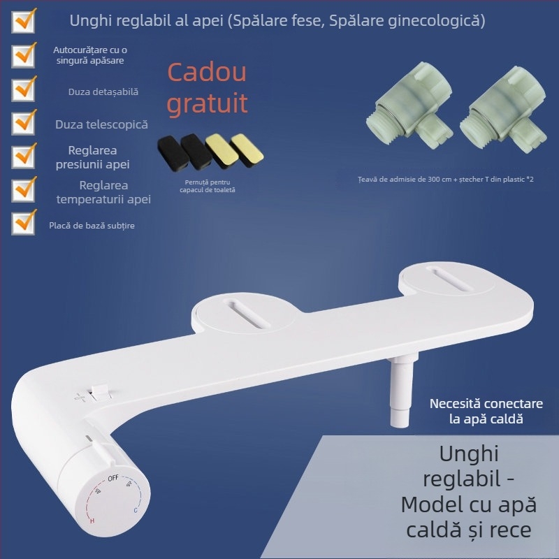 L7 Bidet non-electric, capac de toaletă inteligent, spălare intimă, apă caldă și rece, pentru uz casnic