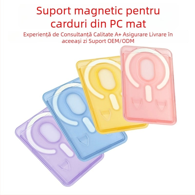Suport magnetic transparent cu slot pentru carduri pentru iPhone, finisaj mat, în nuanțe variate