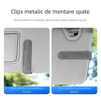 Clip pentru viziera de soare a mașinii cu spațiu de depozitare multifuncțional pentru carduri și bonuri, husă pentru ochelari, montaj fără deteriorări