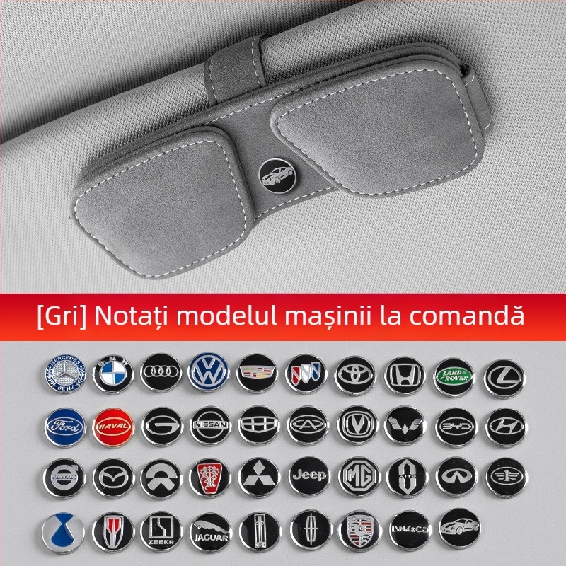 Clip pentru viziera de soare a mașinii cu spațiu de depozitare multifuncțional pentru carduri și bonuri, husă pentru ochelari, montaj fără deteriorări