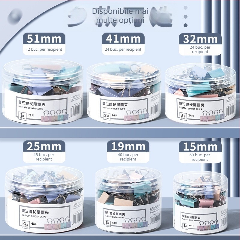 Clip Morandi True Color, clip metalic pentru notițe și dosare, design coadă de Phoenix