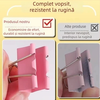 Cleme colorate pentru dosare din oțel inoxidabil, 15 mm, set de 60 bucăți, accesorii birou, design îngroșat