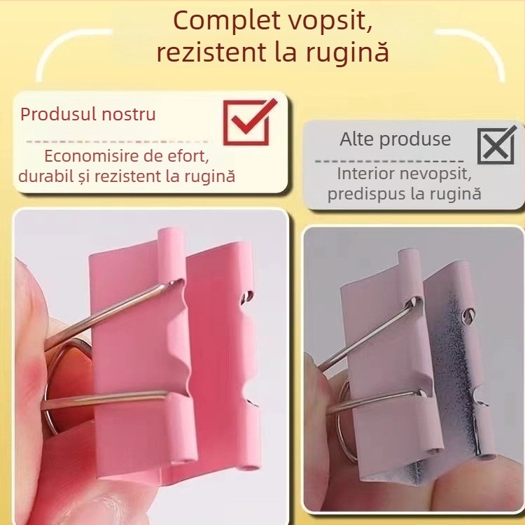 Cleme colorate pentru dosare din oțel inoxidabil, 15 mm, set de 60 bucăți, accesorii birou, design îngroșat