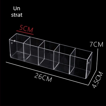 Raft de afișaj din acrilic pentru birou, cu suport pentru pixuri, design trapezoidal cu mai multe niveluri și spațiu de depozitare