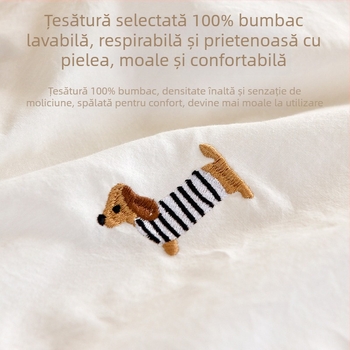 Husă de pilotă din bumbac 100%, Clasa A, dimensiuni 1,2 m și 1,5 m, set lenjerie de pat pentru copii