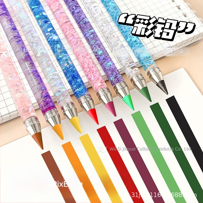 Nine-year-old Creion fără cerneală, etern, cu grafit color — creion de desen animat, corp din plastic, fără ascuțire