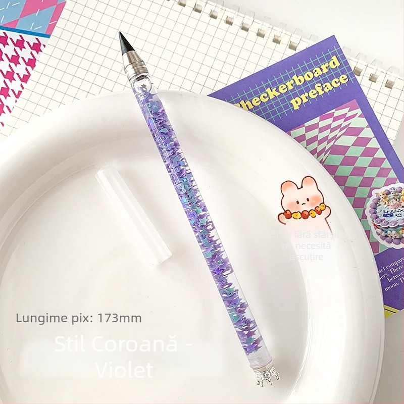 Nine-year-old Creion fără cerneală, etern, cu grafit color — creion de desen animat, corp din plastic, fără ascuțire