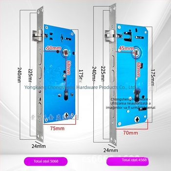 Corp de încuietoare pentru ușă de securitate, corp îngust 24x240, tipuri 5068 și 4568, pentru ușile de intrare, accesorii de încuire