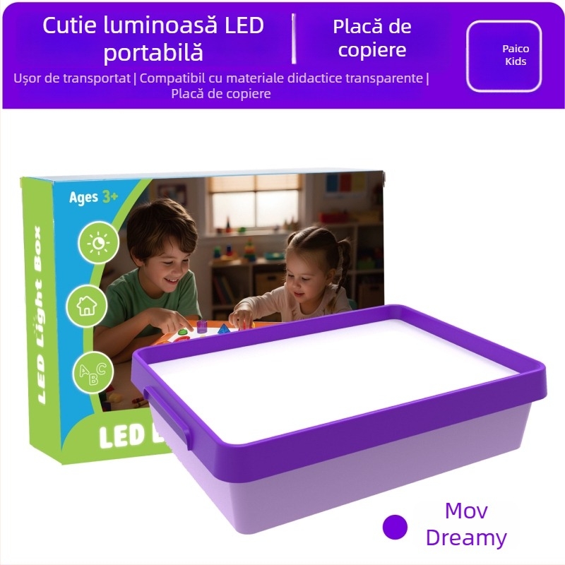 Tablou luminos LED senzorial pentru copii – trasare și desen cu ghid de lumină