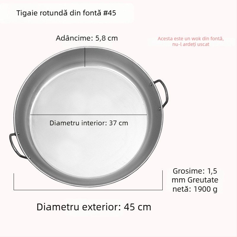 Placă Teppanyaki din fier forjat, pătrată, pentru uz casnic și comercial, fără strat, multifuncțională, portabilă, ușor de curățat