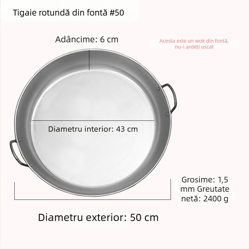 Placă Teppanyaki din fier forjat, pătrată, pentru uz casnic și comercial, fără strat, multifuncțională, portabilă, ușor de curățat