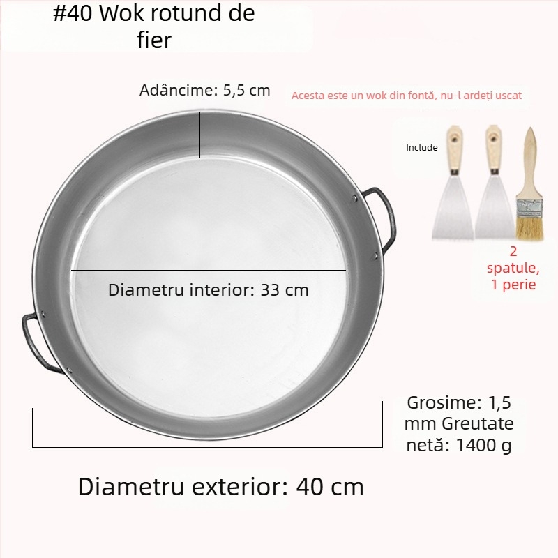 Placă Teppanyaki din fier forjat, pătrată, pentru uz casnic și comercial, fără strat, multifuncțională, portabilă, ușor de curățat