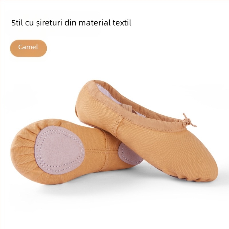 Pantofi de dans pentru copii și adulți, talpă moale, culoare pielii, pentru antrenament de balet, stil Cat-Paw, clasic