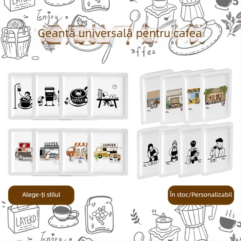 Filtre de cafe cu ureche agățată, portabile, de unică folosință, folie de aluminiu alimentară, ambalaj din kraft sigilat