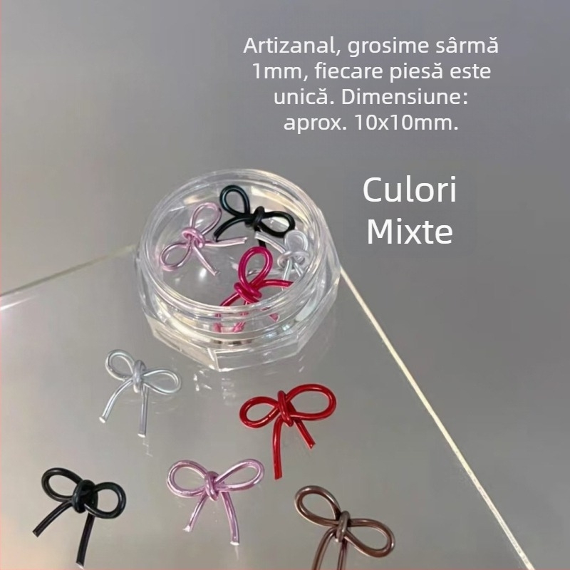 Bijuterii pentru unghii: funda din plastic, produs finit, seria Prințesa, stil drăguț și minimalist
