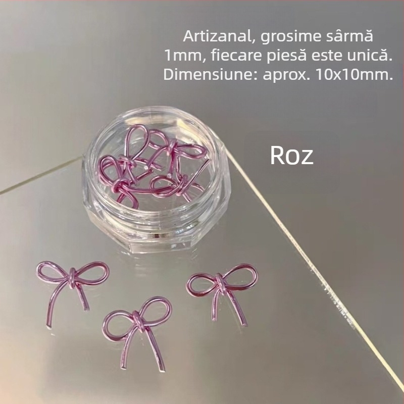 Bijuterii pentru unghii: funda din plastic, produs finit, seria Prințesa, stil drăguț și minimalist