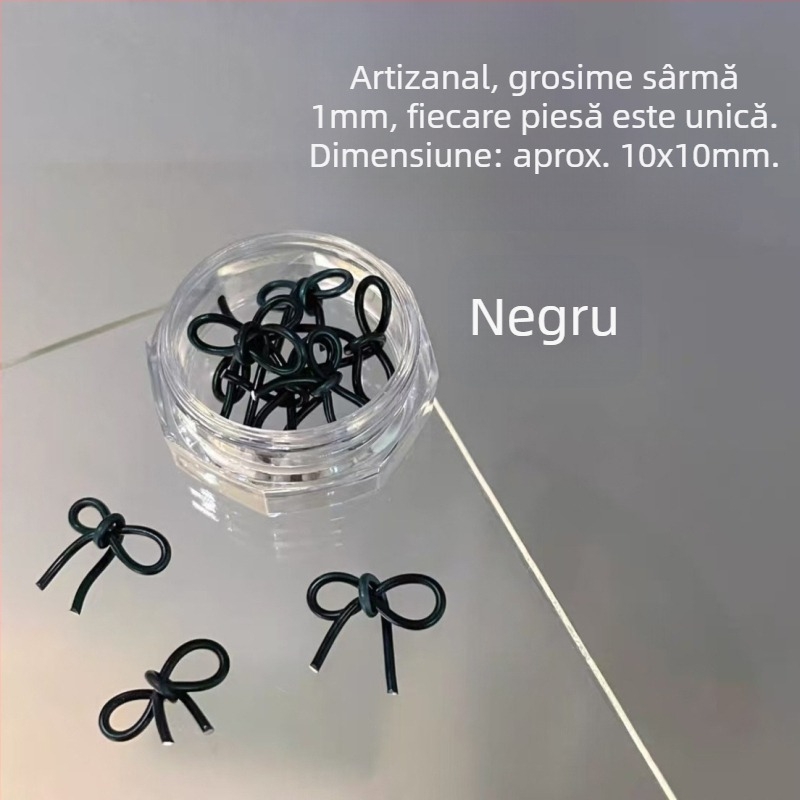 Bijuterii pentru unghii: funda din plastic, produs finit, seria Prințesa, stil drăguț și minimalist