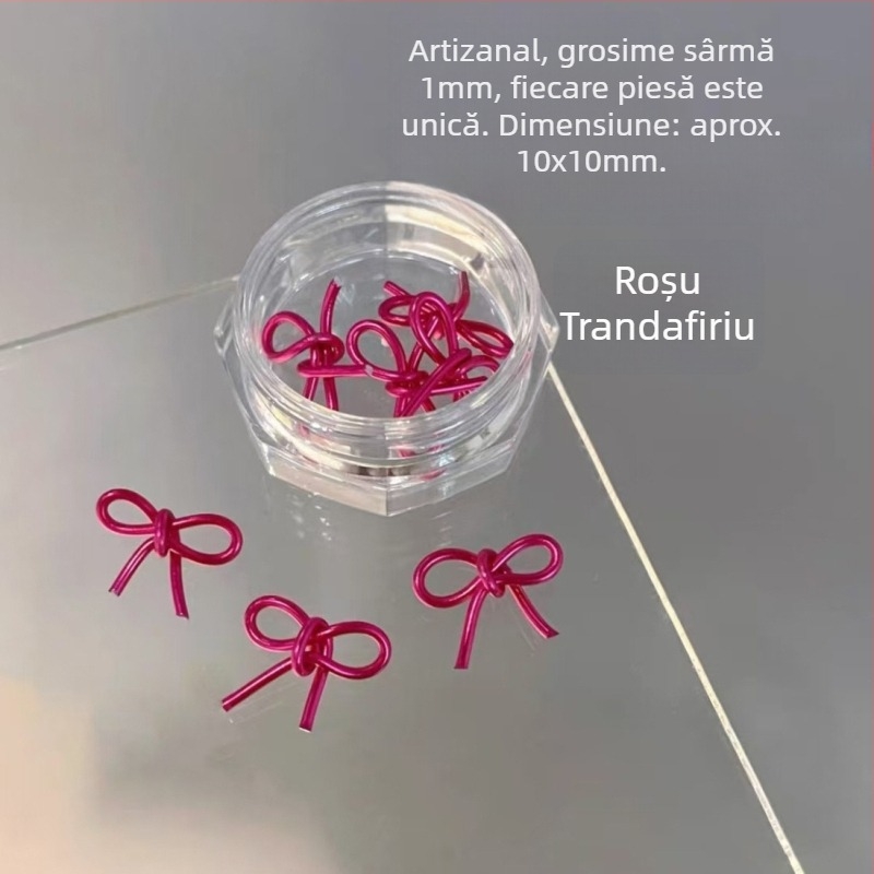 Bijuterii pentru unghii: funda din plastic, produs finit, seria Prințesa, stil drăguț și minimalist