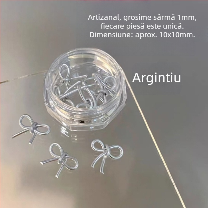Bijuterii pentru unghii: funda din plastic, produs finit, seria Prințesa, stil drăguț și minimalist