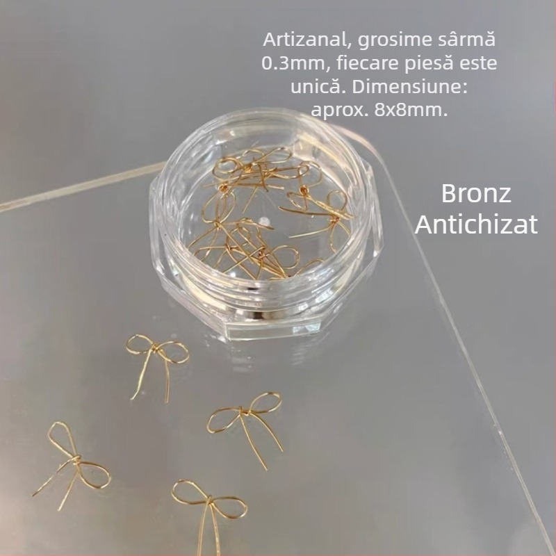 Bijuterii pentru unghii: funda din plastic, produs finit, seria Prințesa, stil drăguț și minimalist
