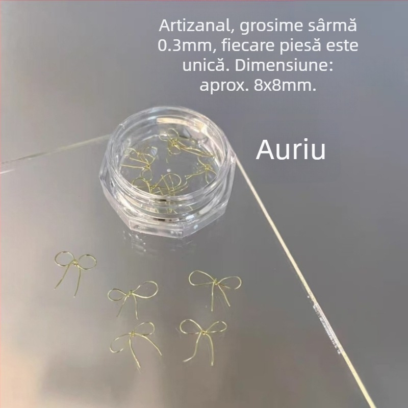 Bijuterii pentru unghii: funda din plastic, produs finit, seria Prințesa, stil drăguț și minimalist